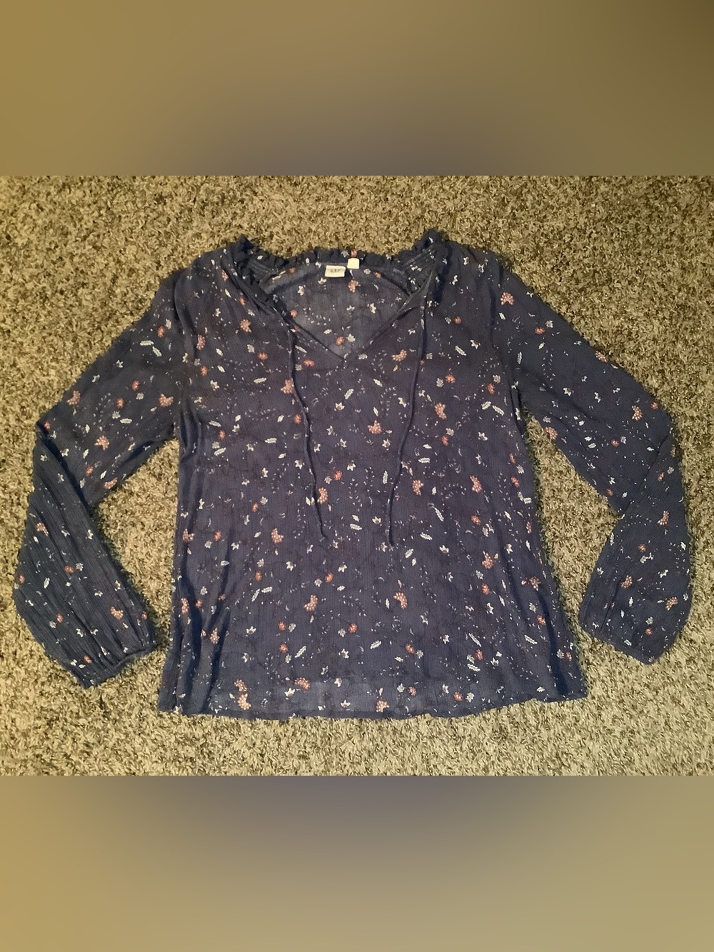 Gap floral top, color dark blue, size: M